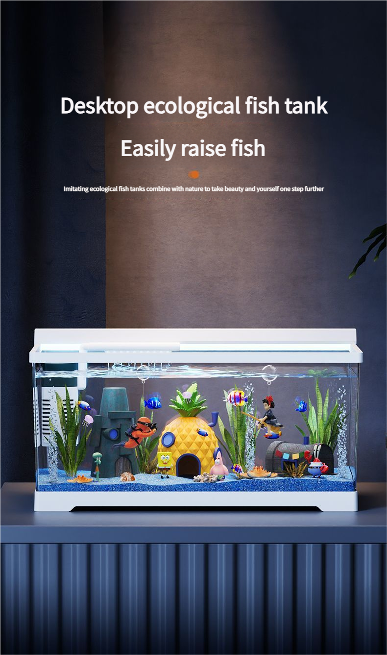 Plastic Clear Fish Tank for Lazy Owners: Goldfish Tank for Living Room, Balcony, Desktop - Small & Medium Eco - Aquascape Home Aquarium - Afrilinker