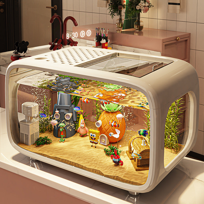 Premium - Selected Luxury Fish Tank: Transparent Covered Home Aquarium for Living Room, Ideal for Ecological Scaping and Entryway Decoration - Afrilinker