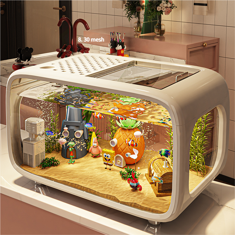 Premium - Selected Luxury Fish Tank: Transparent Covered Home Aquarium for Living Room, Ideal for Ecological Scaping and Entryway Decoration - Afrilinker