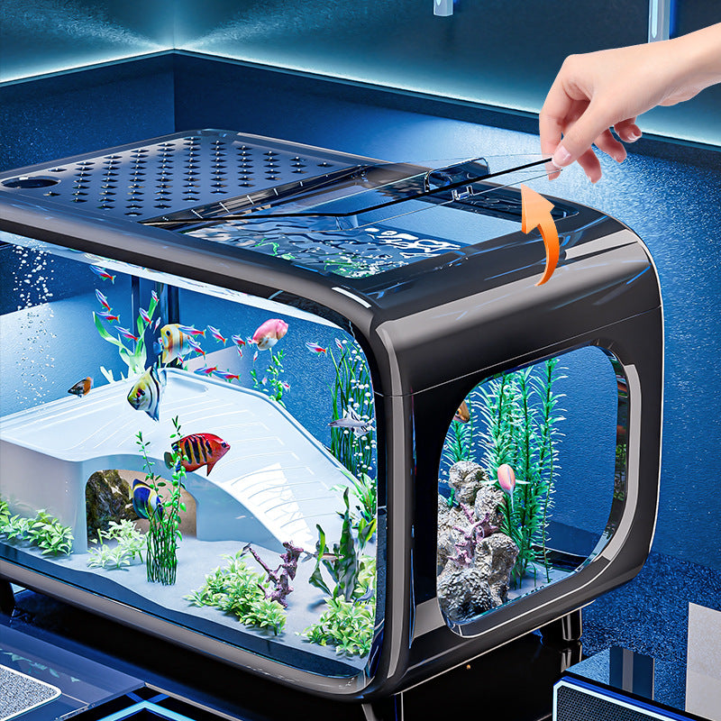 Premium - Selected Luxury Fish Tank: Transparent Covered Home Aquarium for Living Room, Ideal for Ecological Scaping and Entryway Decoration - Afrilinker