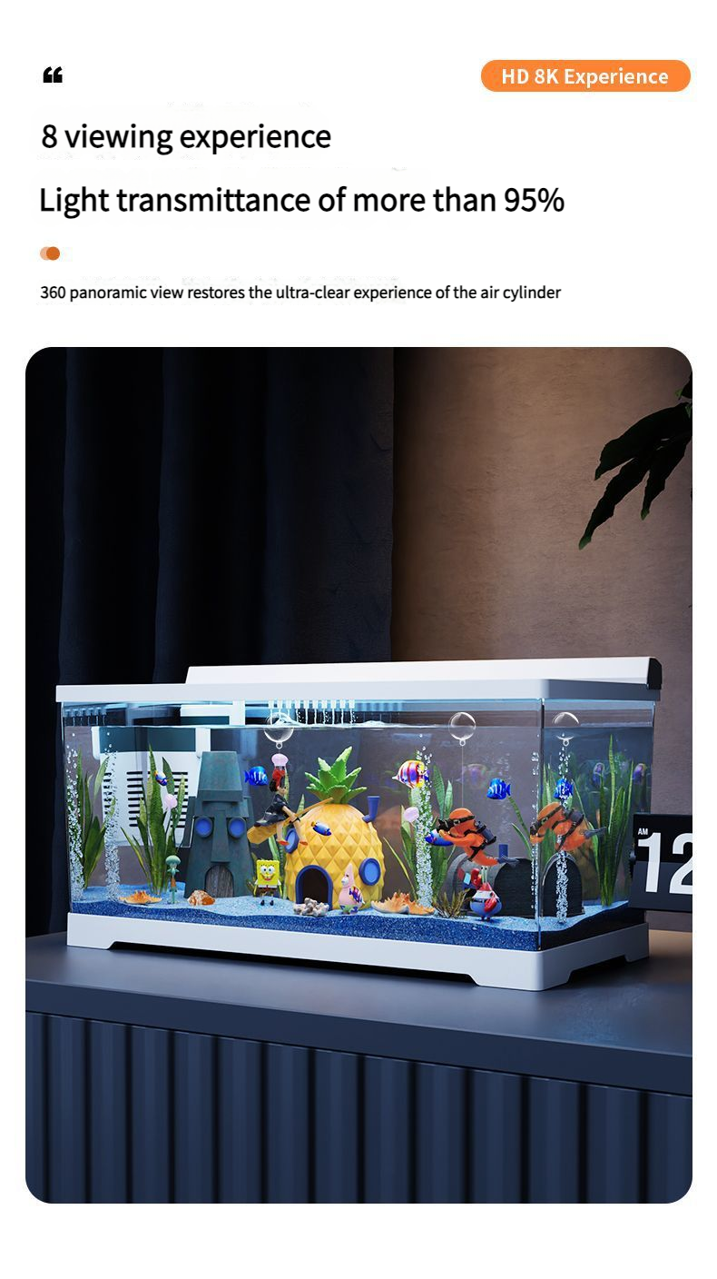 Plastic Clear Fish Tank for Lazy Owners: Goldfish Tank for Living Room, Balcony, Desktop - Small & Medium Eco - Aquascape Home Aquarium - Afrilinker