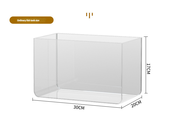 Desktop Fish Tank for Home/Living Room/Balcony/Office - Small-Medium Plastic Lazy Goldfish Tank with Eco-Scaping - Afrilinker