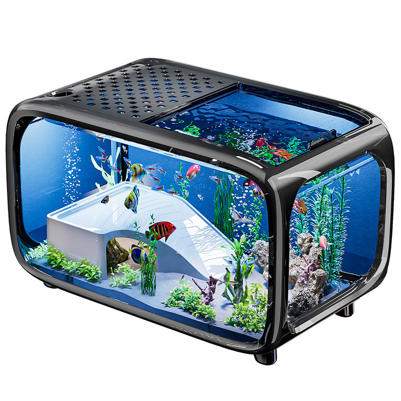 Premium - Selected Luxury Fish Tank: Transparent Covered Home Aquarium for Living Room, Ideal for Ecological Scaping and Entryway Decoration - Afrilinker