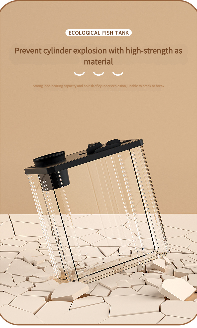 All - in - One Transparent Fish Tank: Filter, Oxygenator & Light for Home/Office, Small Desktop Eco - Aquarium - Afrilinker
