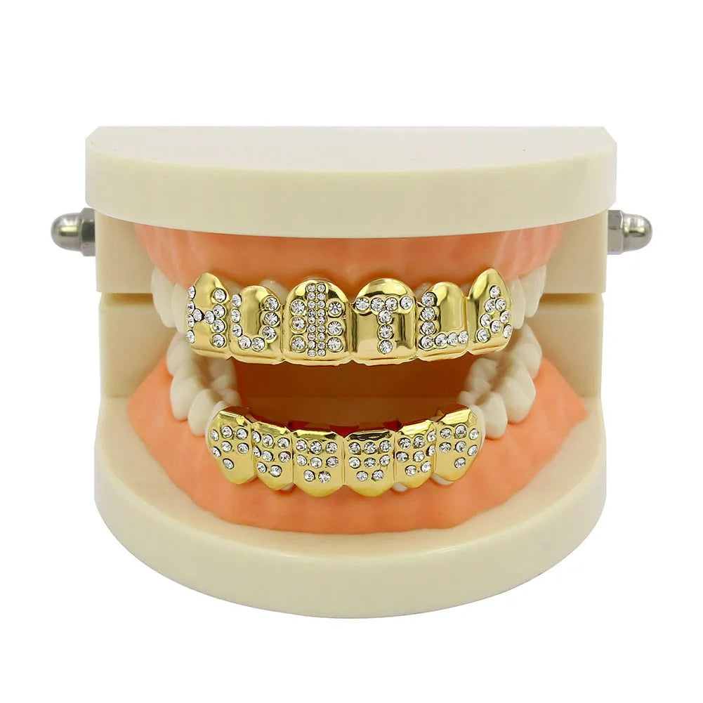 Punk Crystal - Encrusted Dental Grillz Set - Afrilinker