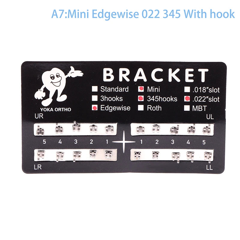 20Pcs Dental Brackets Orthodontic Brace Metal Mini Standard Dentist Bracket Roth MBT 022 Slot Hooks 345 - Afrilinker