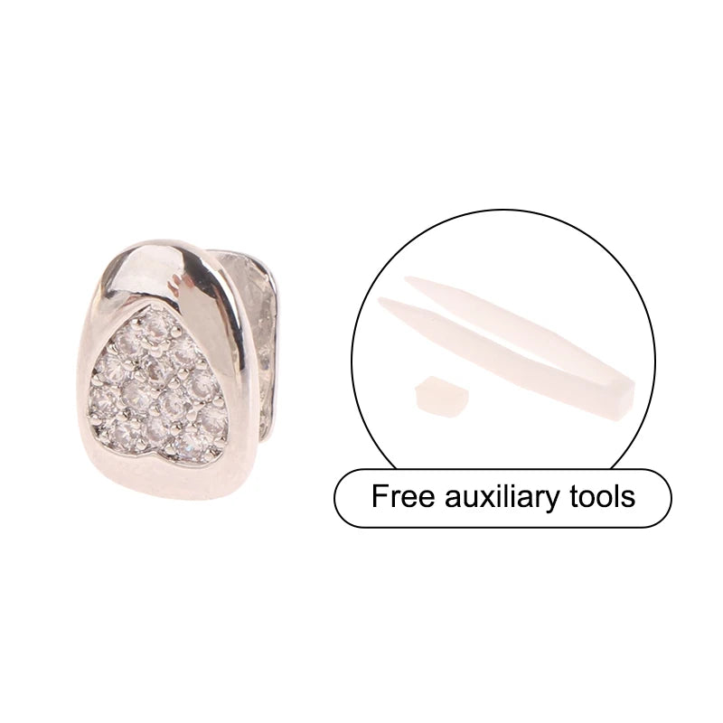 14-Style Dental Charms | Gold/Silver Diamond-Inlaid Star/Cross/Letter - Afrilinker