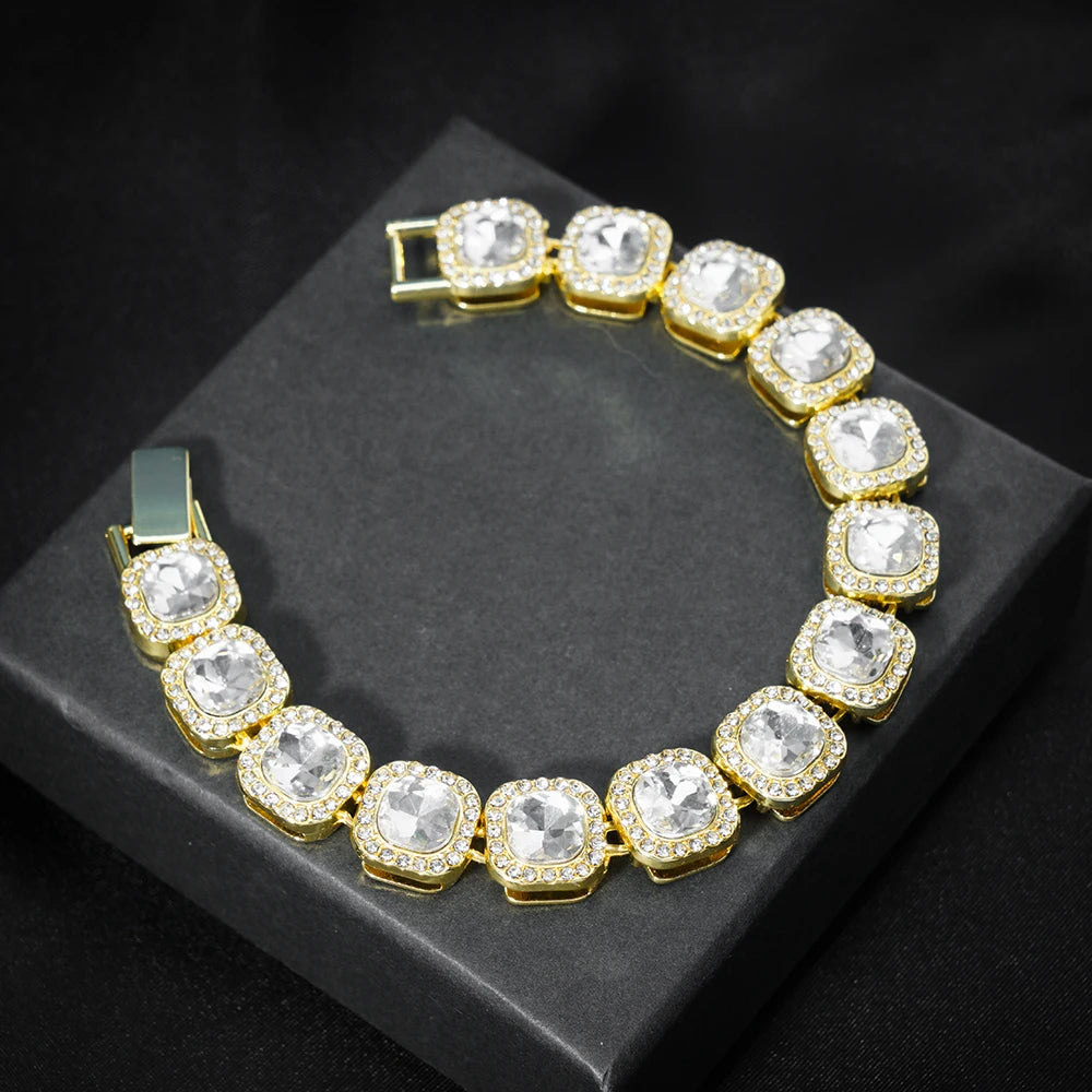 Unisex Hip Hop CZ Stone Iced Out Tennis Chain Necklace - Afrilinker