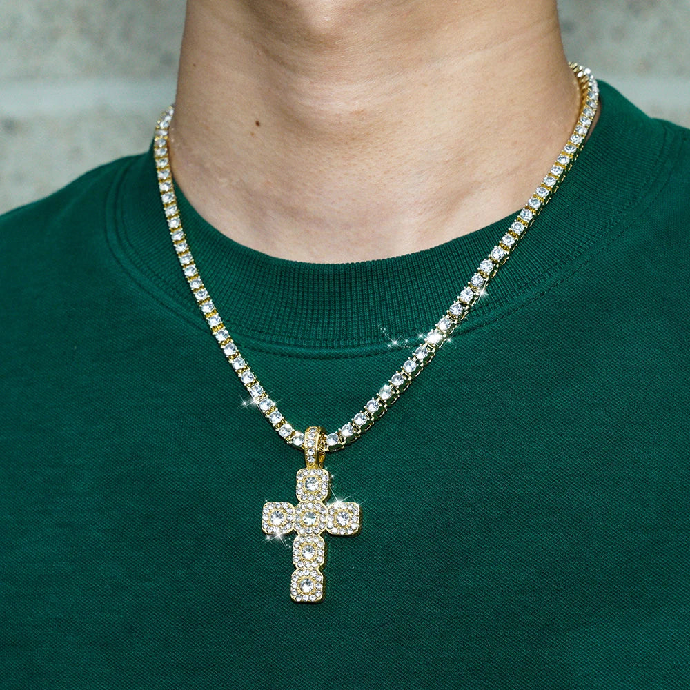 Hip Hop Iced Out Cross Pendant Necklace - Afrilinker