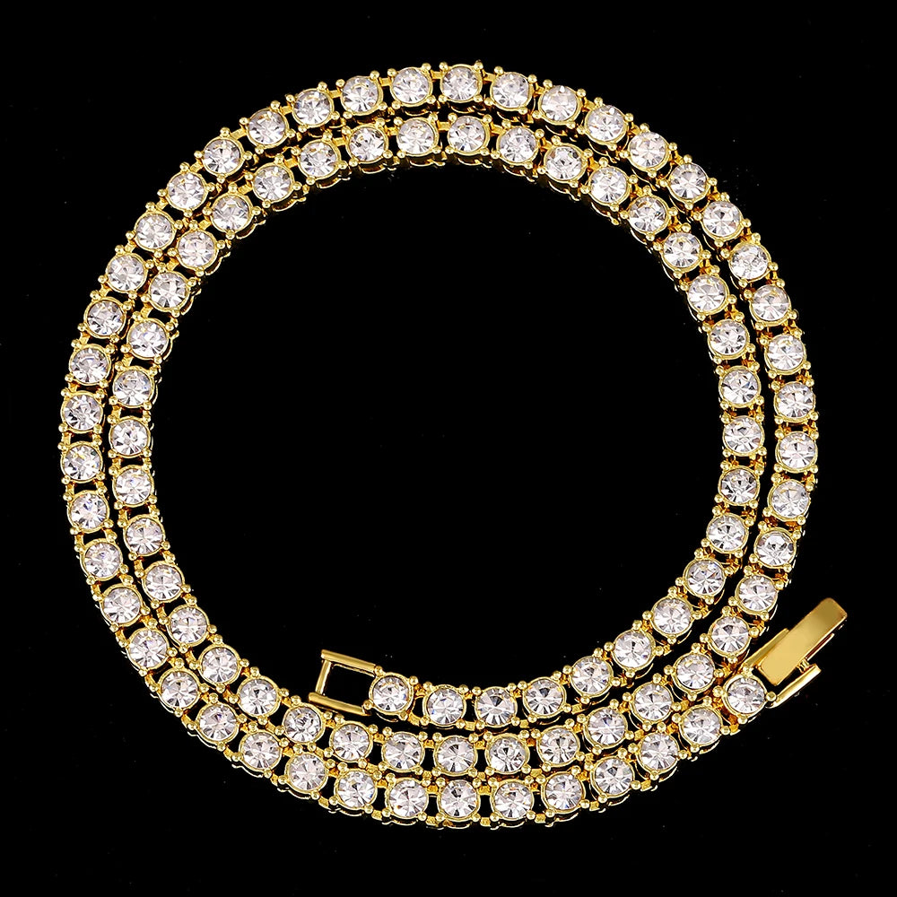Hip Hop Iced Out 4mm Tennis Chain Necklace - Afrilinker