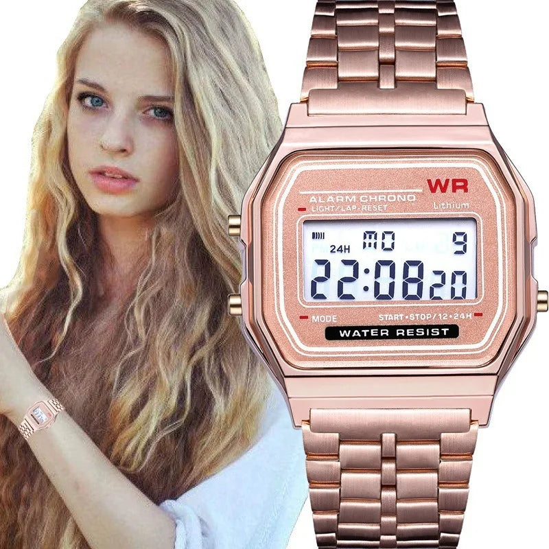 Digital Wristwatch - Stainless Steel Band - Afrilinker