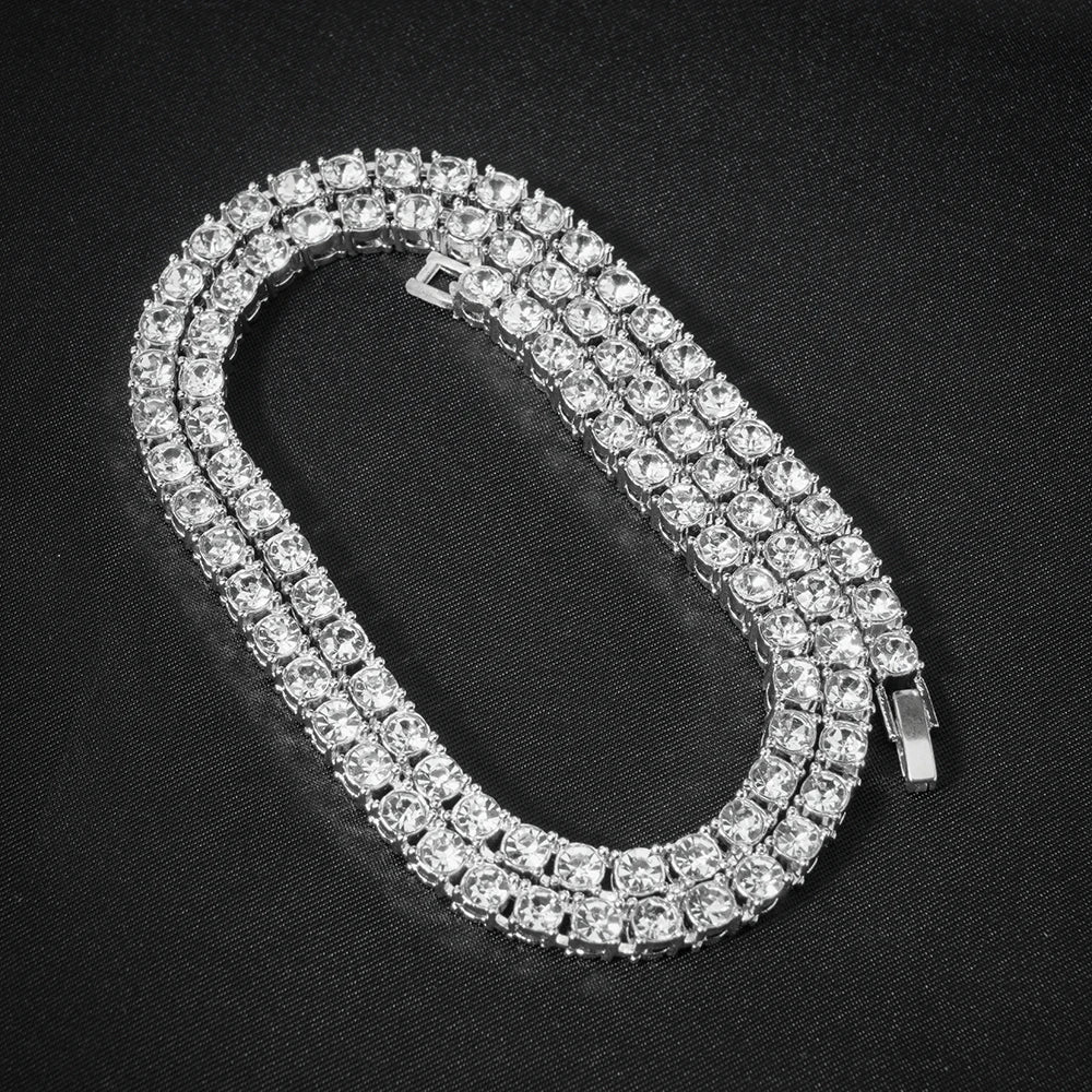 Hip Hop Iced Out Crystal Cuban Link Chain Necklace - Afrilinker