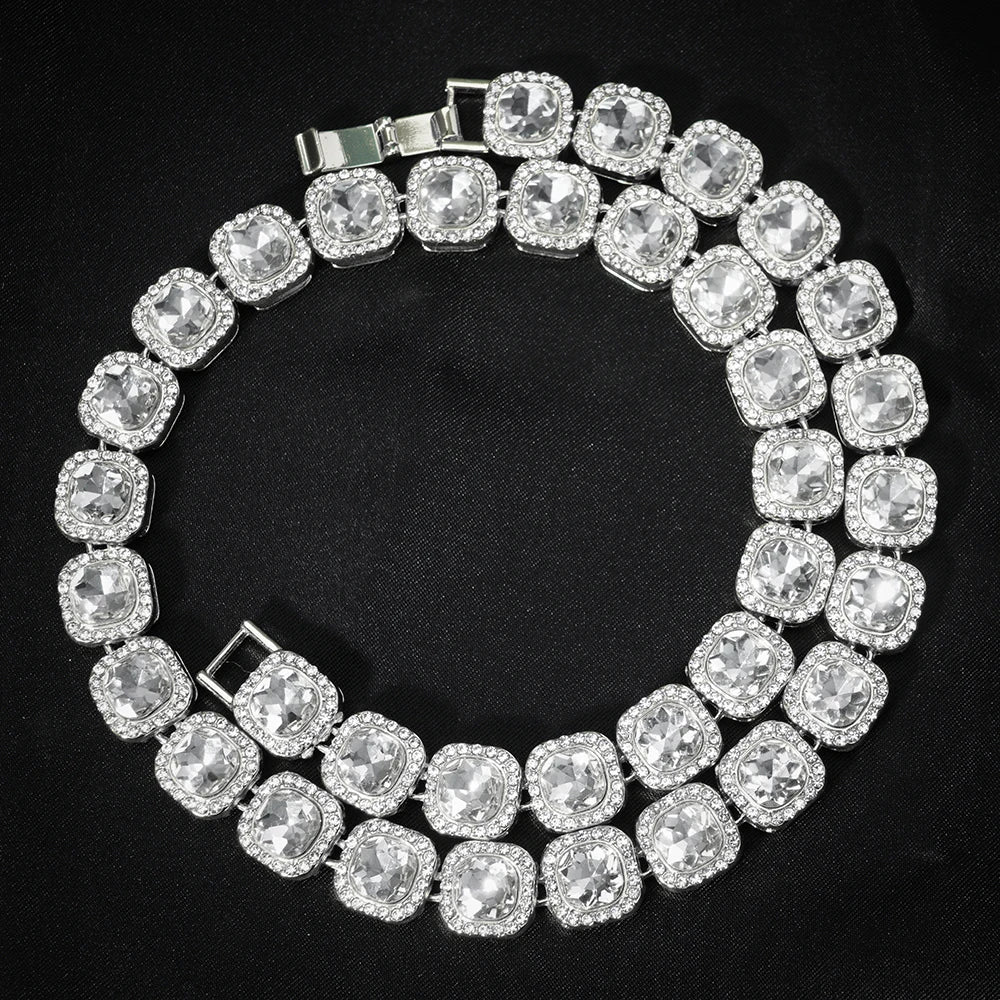 Unisex Hip Hop CZ Stone Iced Out Tennis Chain Necklace - Afrilinker