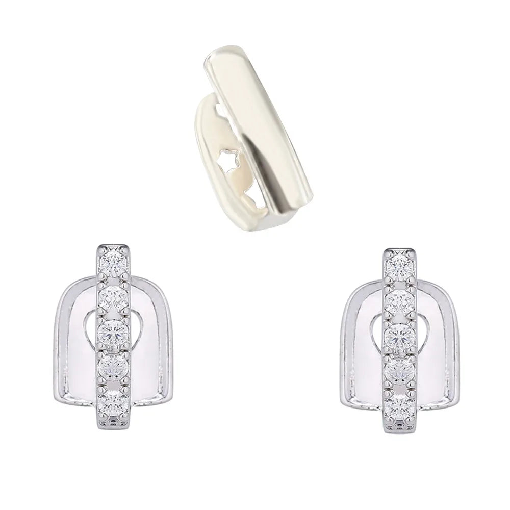 Stainless Steel Dental Grillz Set - Trendy Tooth Jewelry - Afrilinker