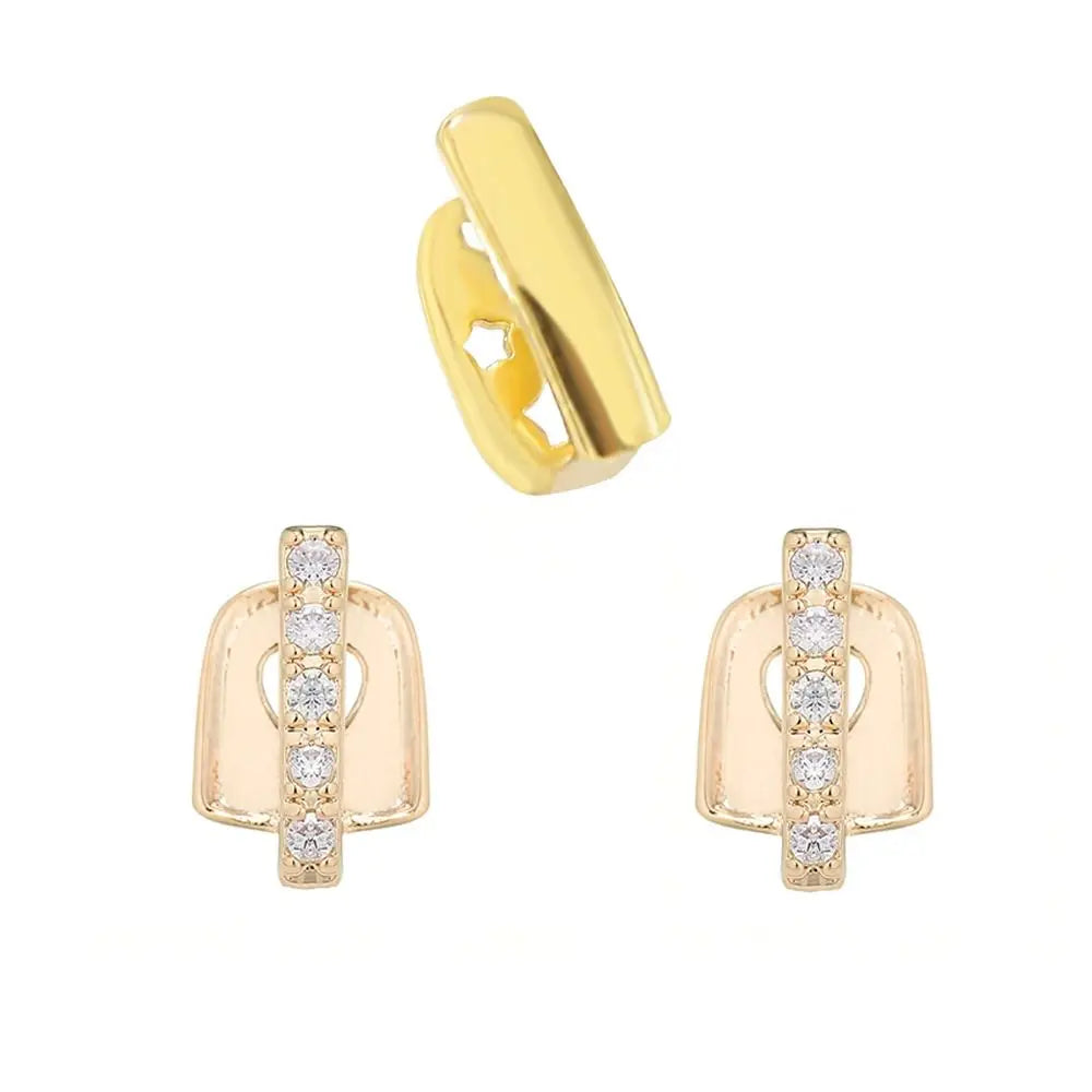 Stainless Steel Dental Grillz Set - Trendy Tooth Jewelry - Afrilinker