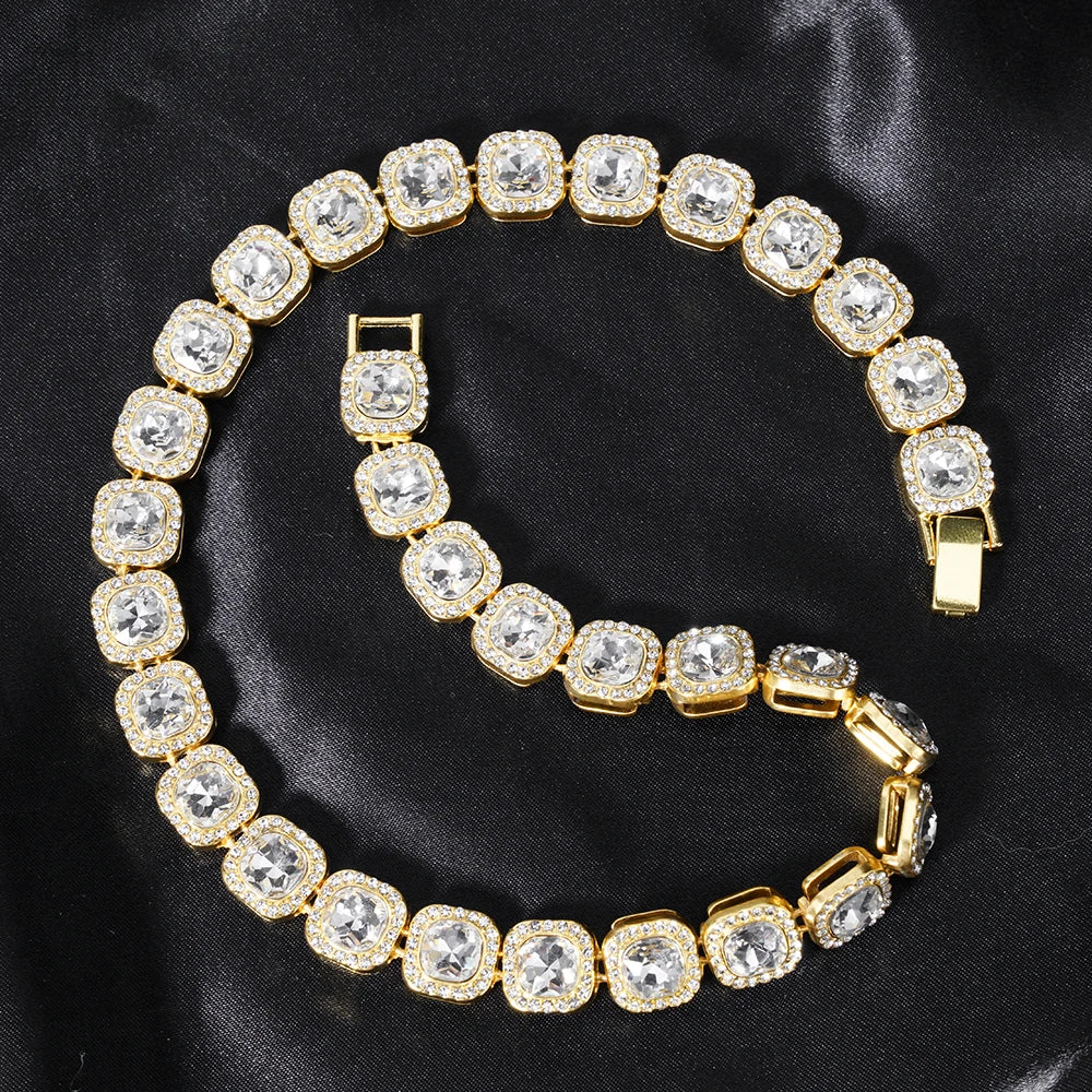 Hip Hop Iced Out Crystal Cuban Link Chain Necklace - Afrilinker
