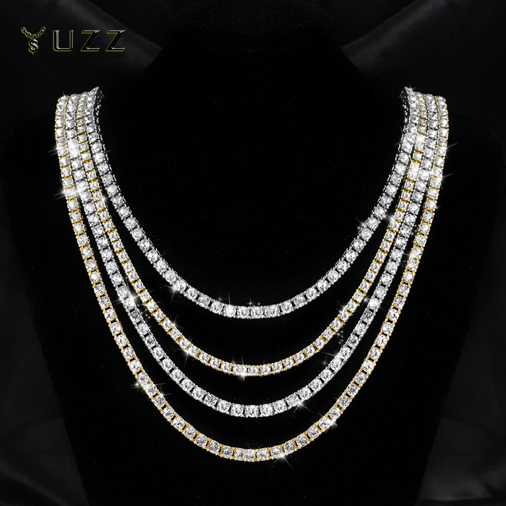 Classic Iced Out Rhinestone Link Chain Necklace - Afrilinker