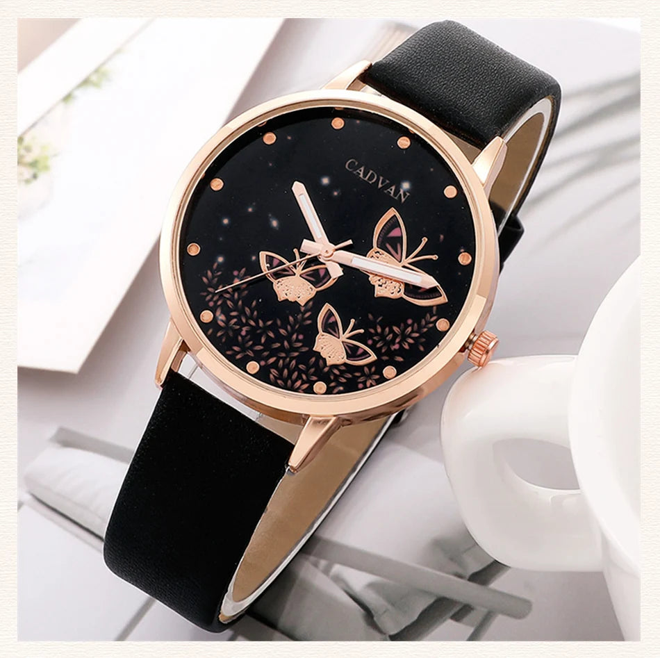 3 - Style Women's Leather Band Watch & Bracelet Set - Afrilinker