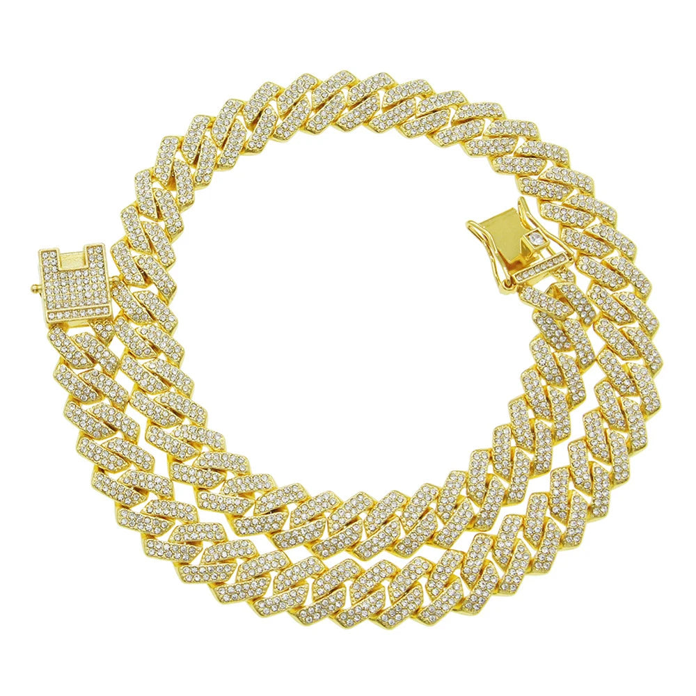Men's Hip Hop Iced Out Cuban Link Necklace - Afrilinker