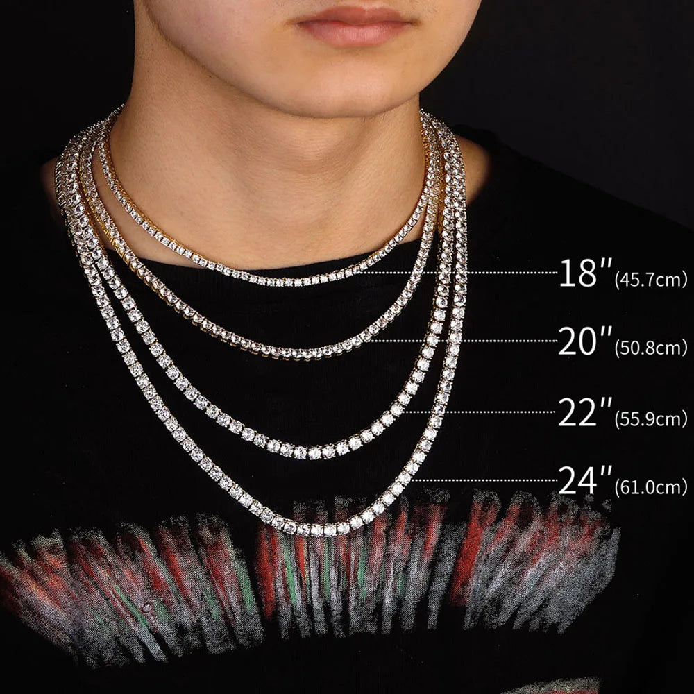 Hip Hop Iced Out 4MM Tennis Chain Necklace - Afrilinker
