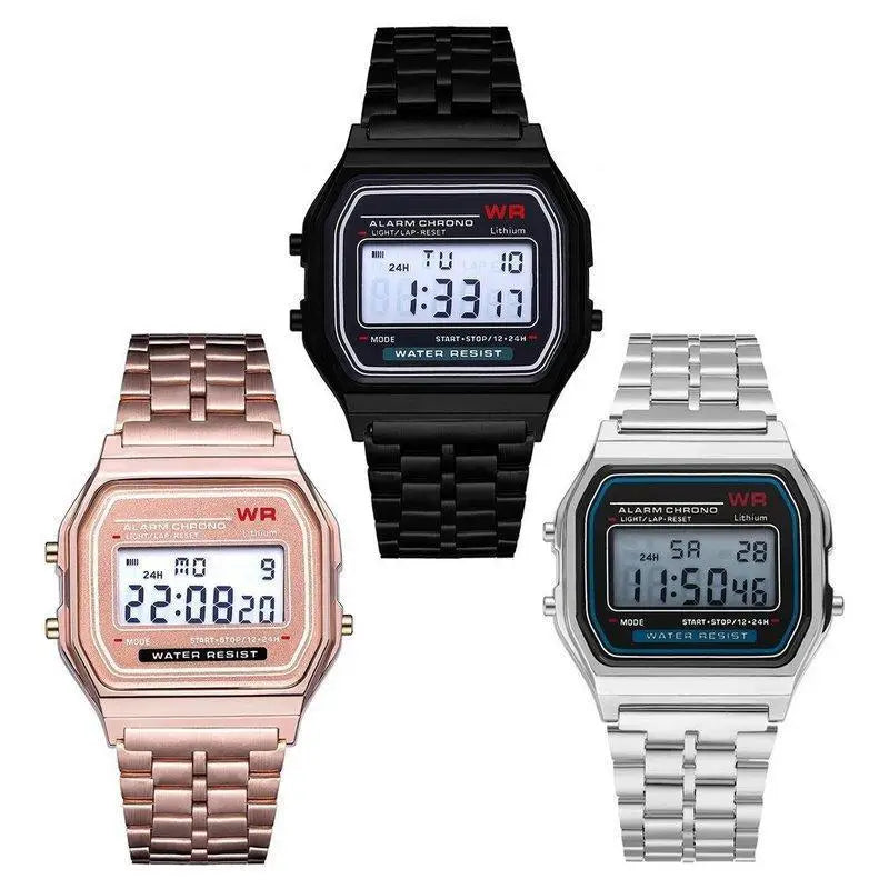 Digital Wristwatch - Stainless Steel Band - Afrilinker