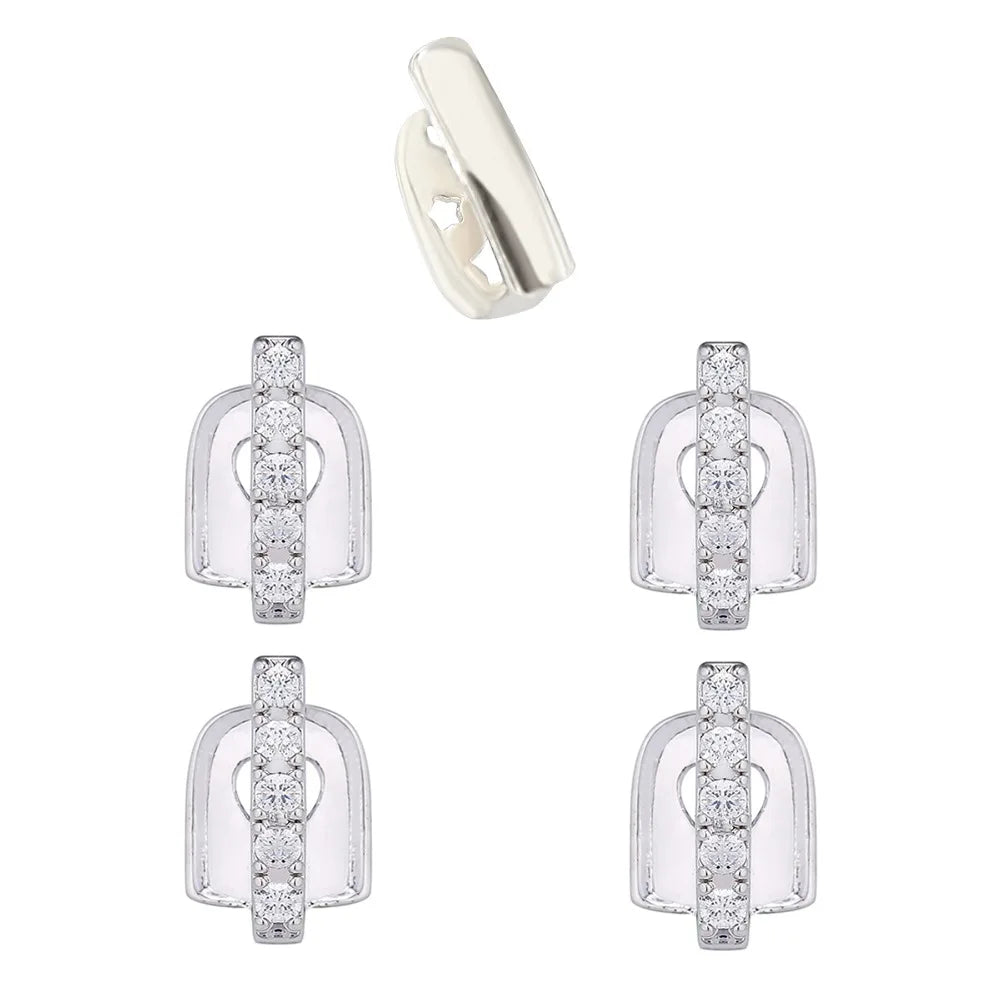 Stainless Steel Dental Grillz Set - Trendy Tooth Jewelry - Afrilinker