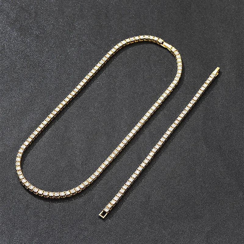 Hip Hop Iced Out 4mm Tennis Chain Necklace - Afrilinker
