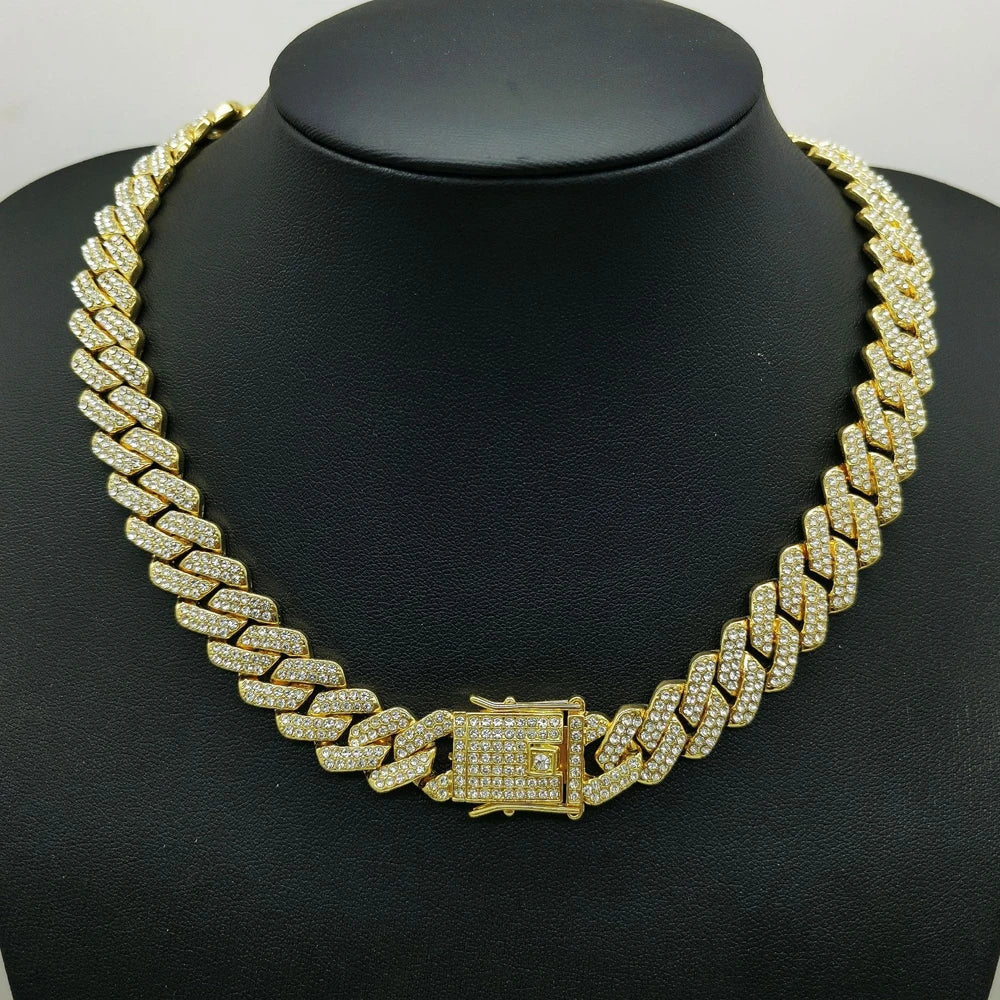 Men's Hip Hop Iced Out Cuban Link Necklace - Afrilinker