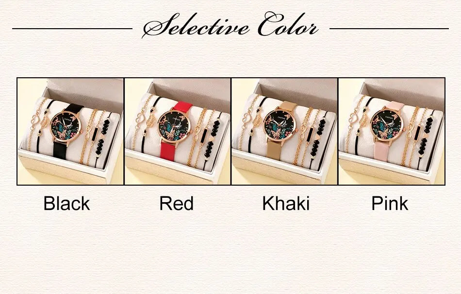 Women's Fashion Casual Watch Set - Afrilinker