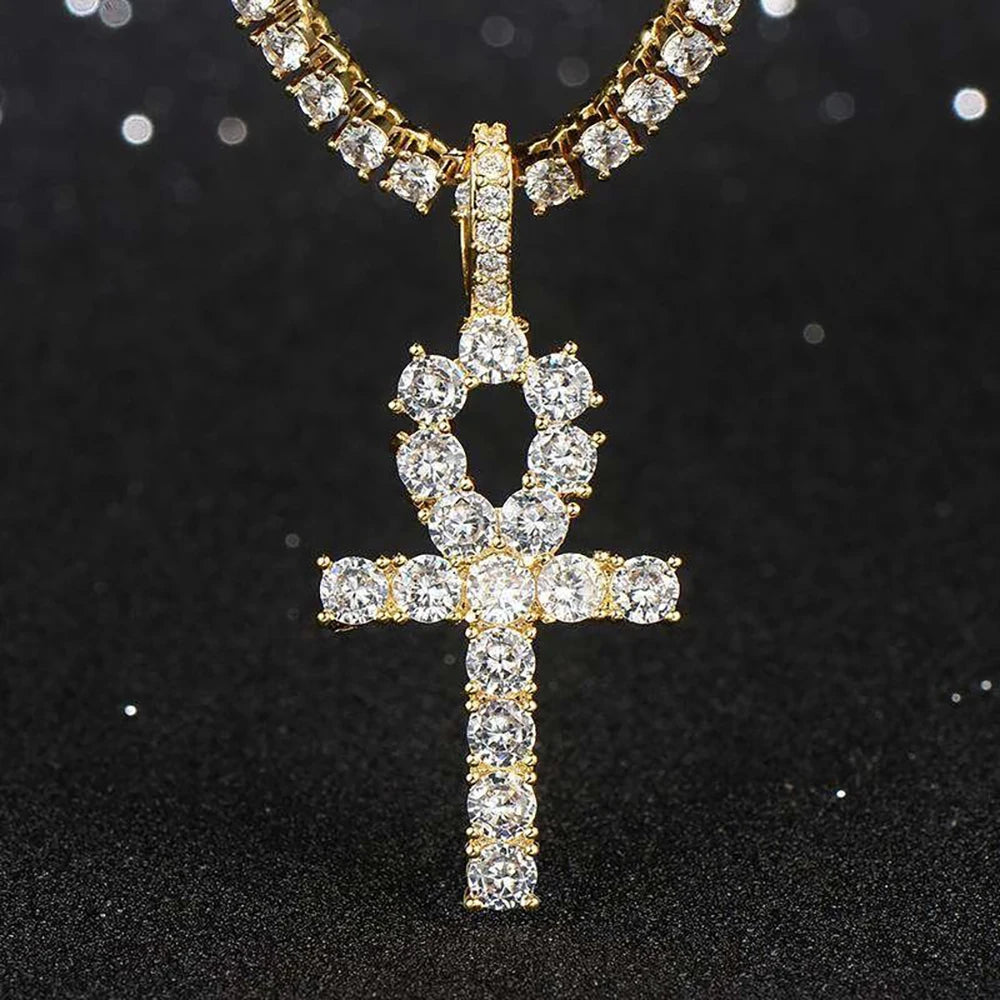 Hip Hop Iced Out Cross Pendant Necklace - Afrilinker