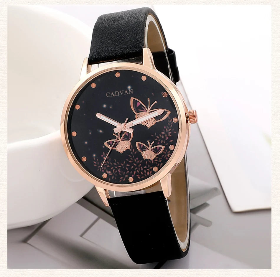 3 - Style Women's Leather Band Watch & Bracelet Set - Afrilinker