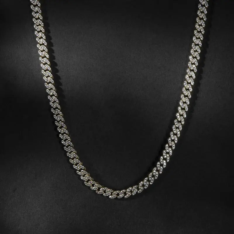 Hip Hop Iced Out 9MM Cuban Link Chain Necklace - Afrilinker
