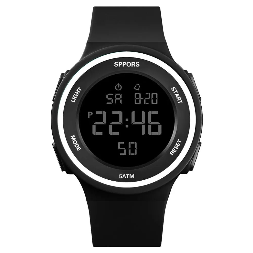 Sport Digital Wristwatch - Silicone Band, 5ATM Design - Afrilinker