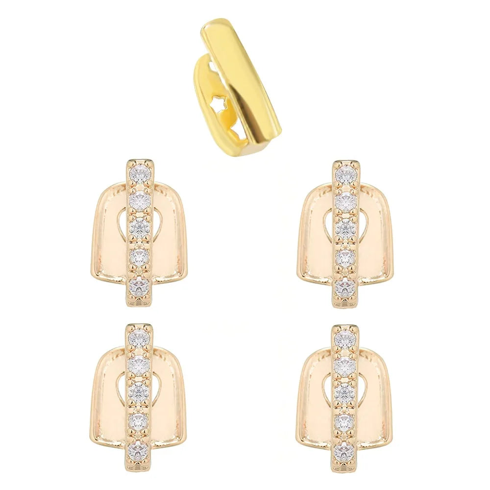Stainless Steel Dental Grillz Set - Trendy Tooth Jewelry - Afrilinker