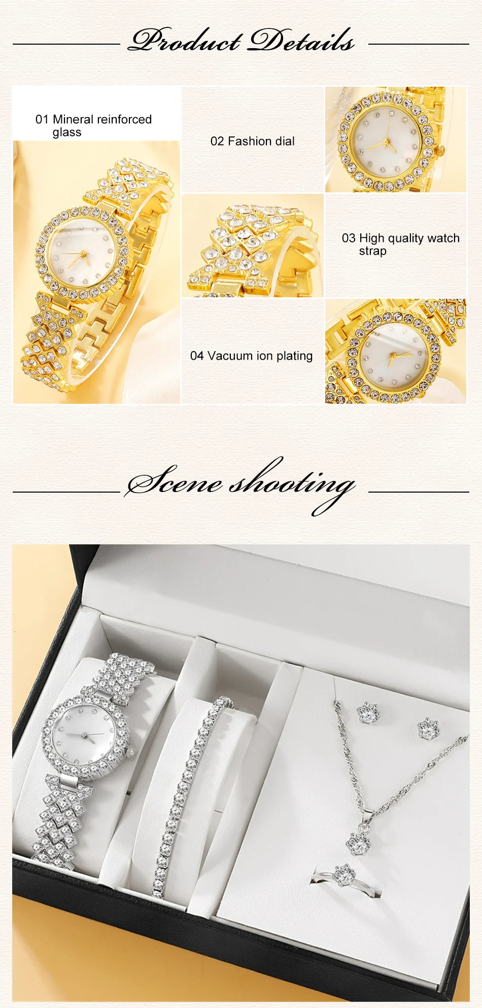 Women's Crystal Watch & Jewelry Set - Afrilinker