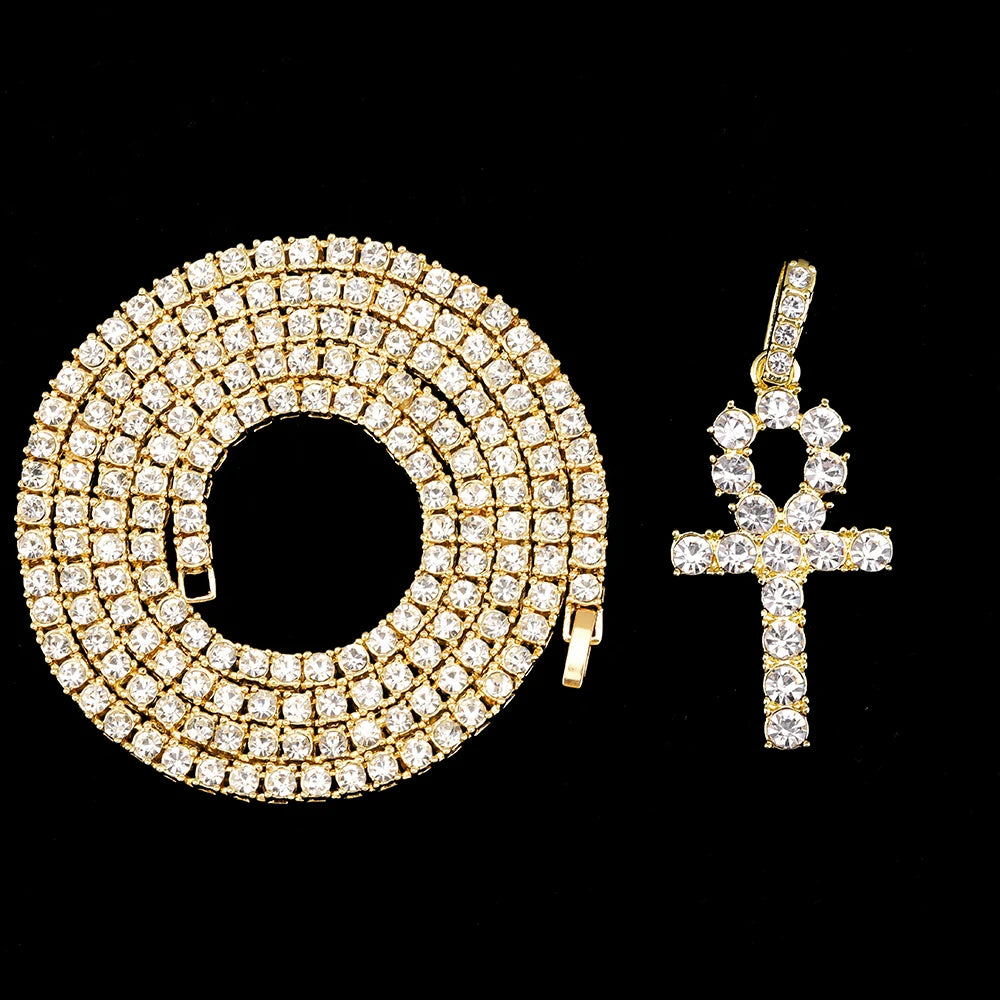 Hip Hop Iced Out Cross Pendant Necklace - Afrilinker
