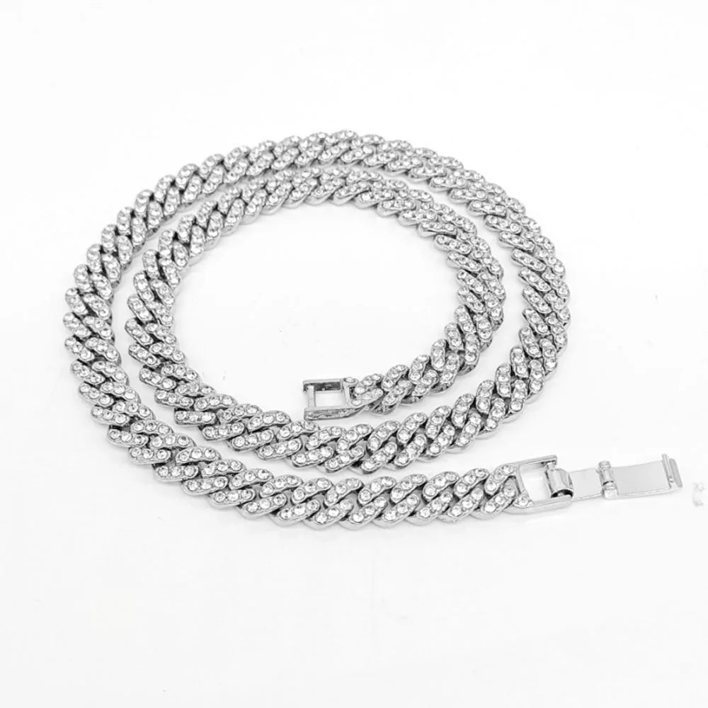 Hip Hop Iced Out 9MM Cuban Link Chain Necklace - Afrilinker