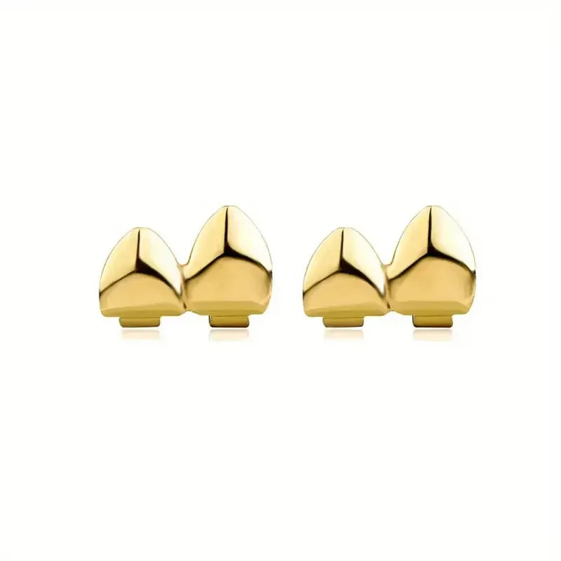 3CPS/Set Gold Silver-Plated Hip Hop Teeth for Mouth Grillz Caps Top&Bottom Grill Set Vampire Teeth for Halloween Party Sets - Afrilinker