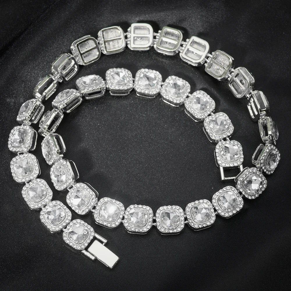 Unisex Hip Hop CZ Stone Iced Out Tennis Chain Necklace - Afrilinker