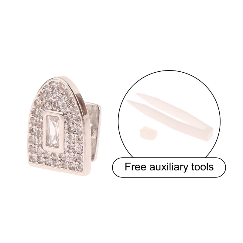 14-Style Dental Charms | Gold/Silver Diamond-Inlaid Star/Cross/Letter - Afrilinker