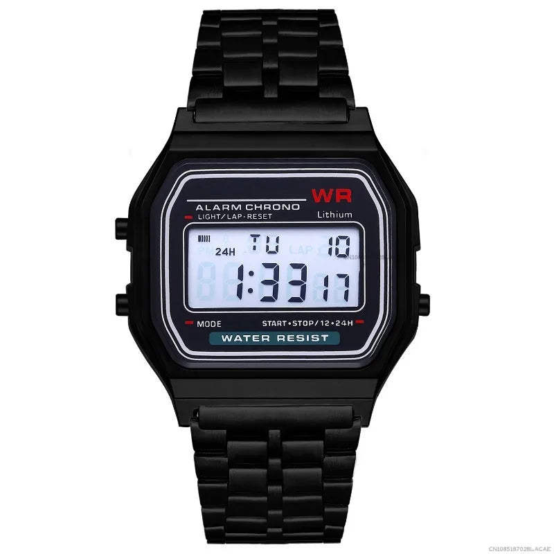 Digital Wristwatch - Stainless Steel Band - Afrilinker
