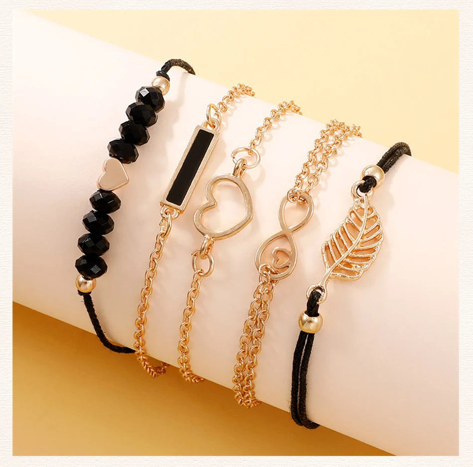 3 - Style Women's Leather Band Watch & Bracelet Set - Afrilinker
