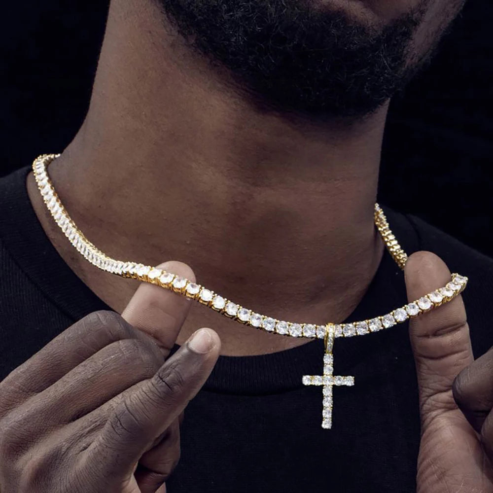 Hip Hop Iced Out Cross Pendant Necklace - Afrilinker