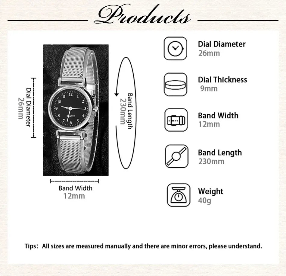 Fashion Casual Women's Watch & Bracelet Set - Silver Alloy - Afrilinker