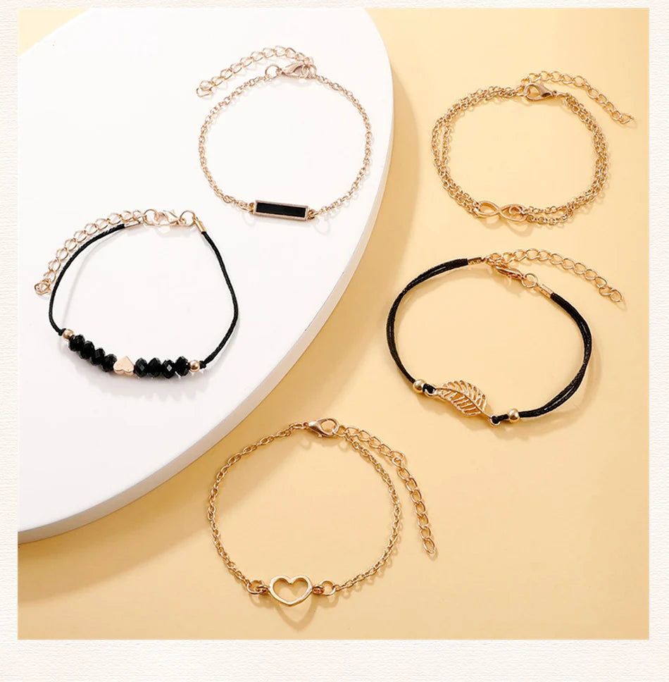 3 - Style Women's Leather Band Watch & Bracelet Set - Afrilinker