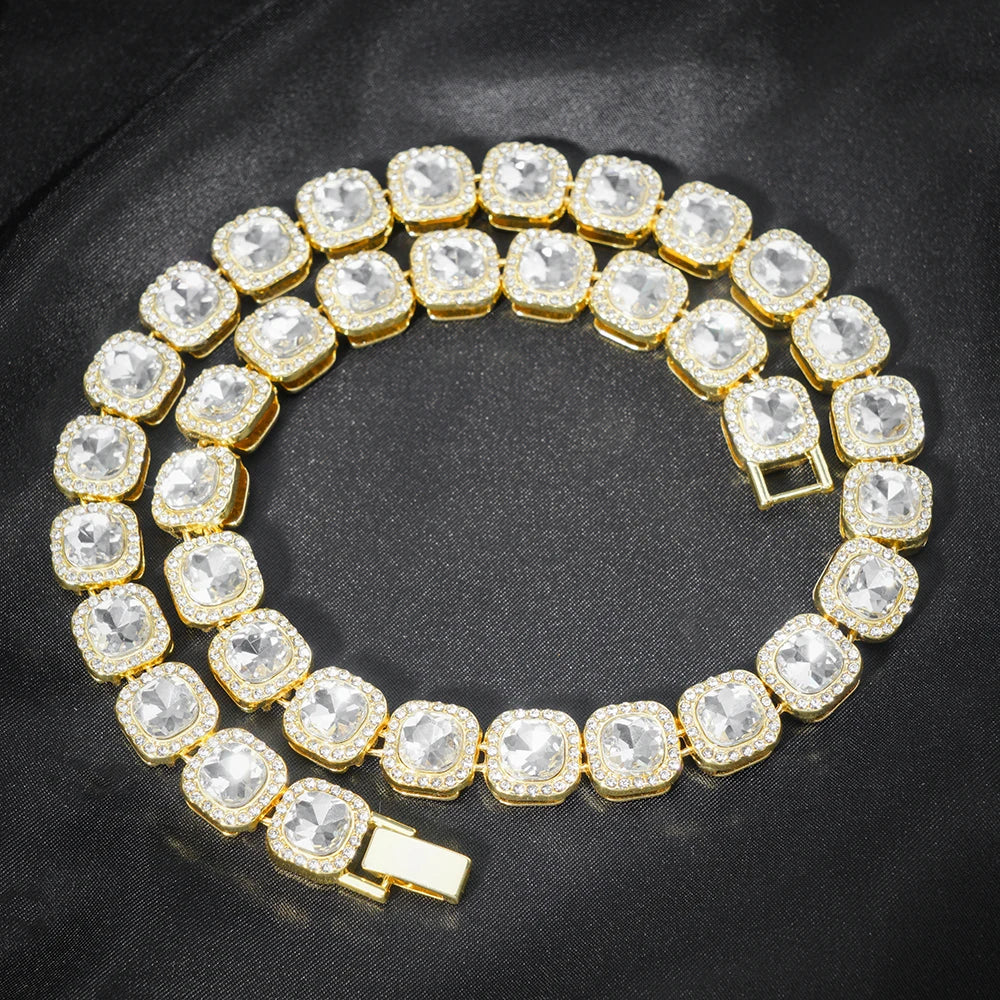 Hip Hop Iced Out Crystal Cuban Link Chain Necklace - Afrilinker