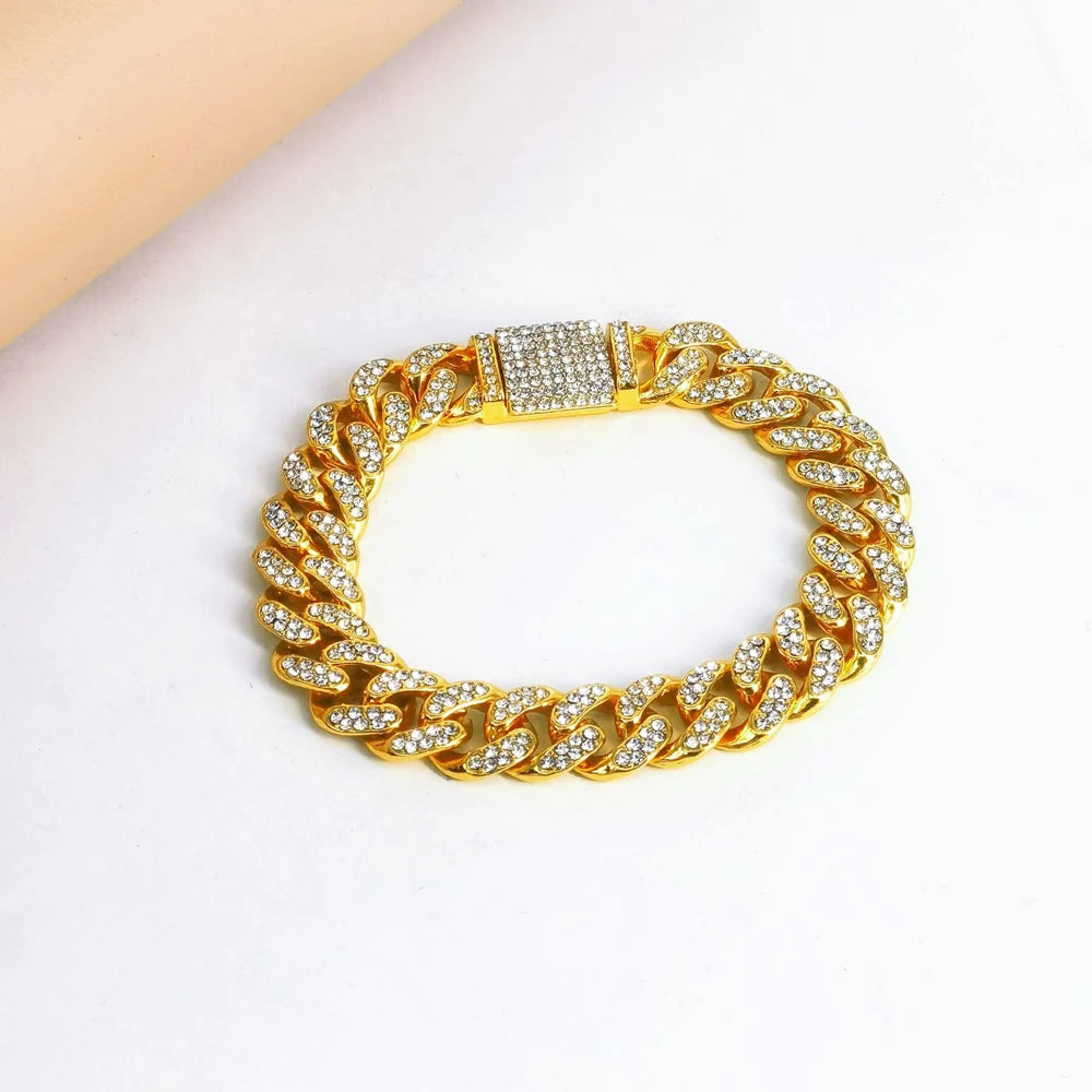 Unisex Hip Hop Iced Out Cuban Chain Necklace - Afrilinker