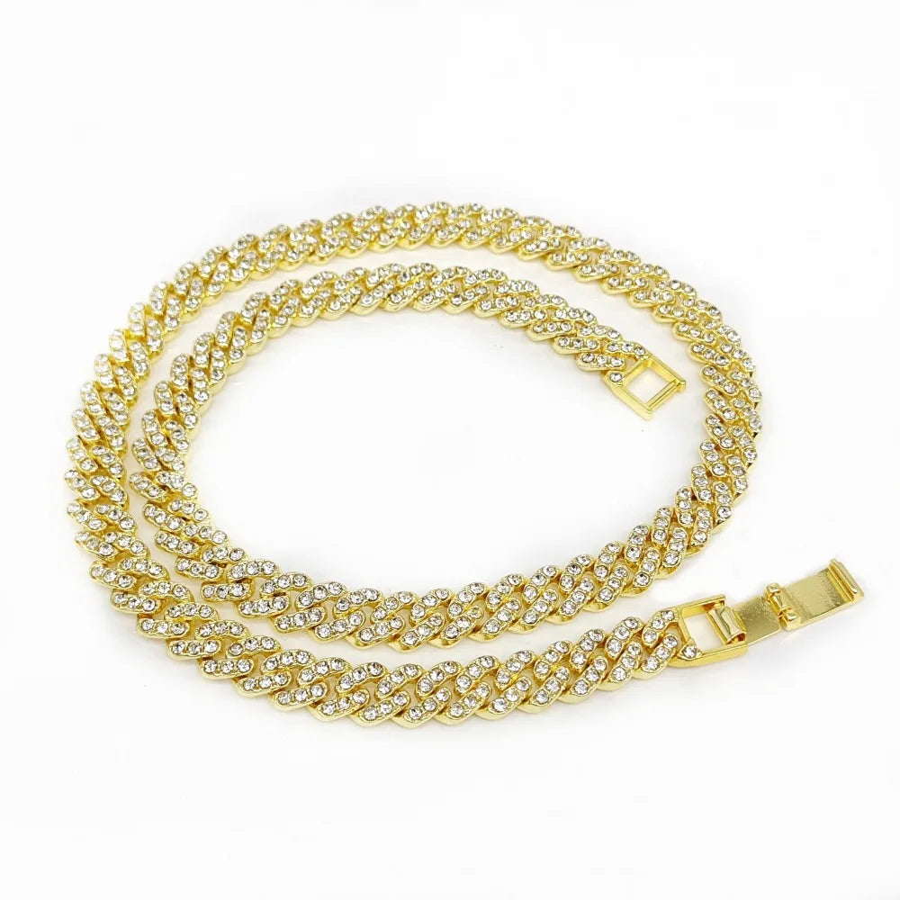 Hip Hop Iced Out 9MM Cuban Link Chain Necklace - Afrilinker