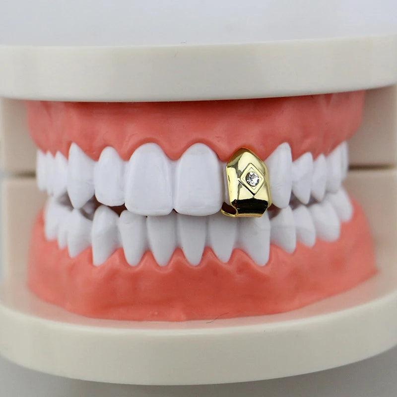 Single - Tooth Crystal Copper Dental Grillz | 4 Color Options - Afrilinker