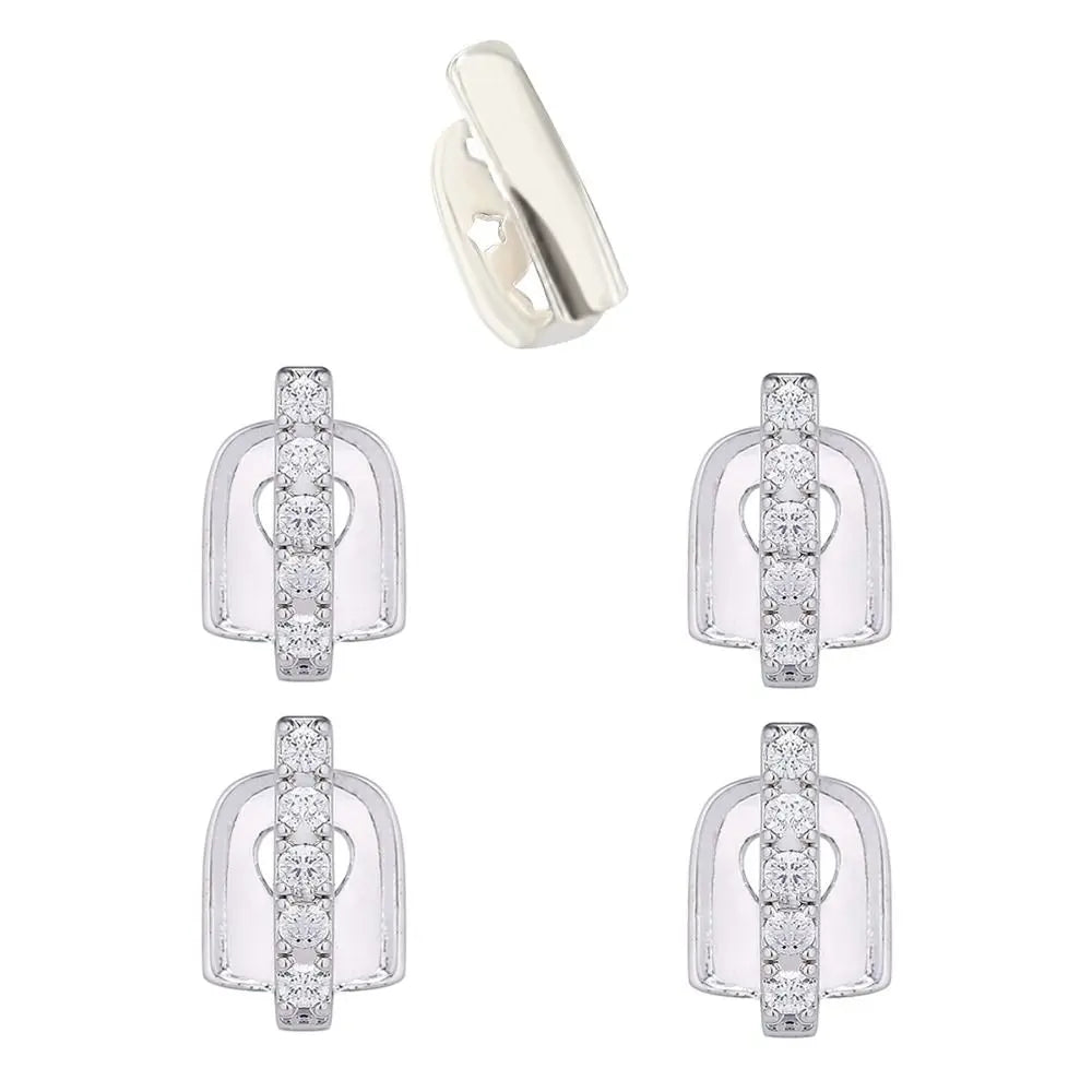 Stainless Steel Dental Grillz Set - Trendy Tooth Jewelry - Afrilinker